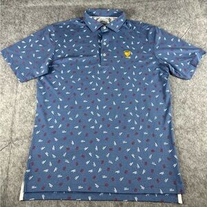Johnnie-O Shirt men's M Polo Performance Surfer Surfing Print Presidents Cup